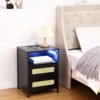 Nightstand with USB Ports and Outlets,  Rattan Decorated Doors & Open Shelf,   Bedroom Living Room Office, - 2 of 4