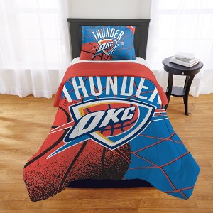 Sweet Home Collection NBA Oklahoma City Thunder Comforter & Pillow Sham Set - 1 of 3