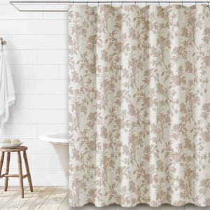 BAGOKIE 72"x72" Floral Cotton Blend Shower Curtain, Pack of 1 - 1 of 3