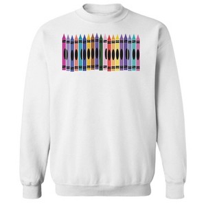 Social Collective Men's Colors Crayons Long Sleeve Graphic Cotton Pullover Sweatshirt - 1 of 3
