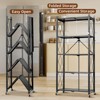 HONEIER 5-Tier Foldable Storage Rack Wire Shelving Unit with Wheels Black - 3 of 4