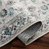 3x5 Rug Vintage Floral Washable Rug Oriental Distressed Living Room Rug Non Slip Backing Soft Faux Wool Throw Carpet Low Pile Foldable Thin Rug Beige - 3 of 4