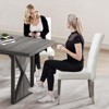 Grungis Chenille Kitchen Chair Set of 2,Upholstered Dining Chairs with High Tufted Back and Stainless Steel Legs for Dining Room,Kitchen - 4 of 4