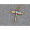 Anna-Kaci Gold Tone Rhinestone Cross Pendant Necklace Ideal for Religious Occasions - Heart - 3 of 4