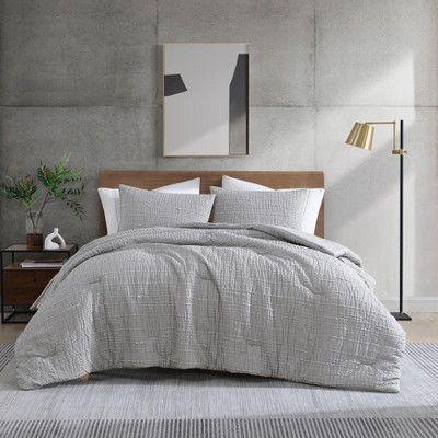 Gray Organic Microfiber Full Reversible Comforter Set