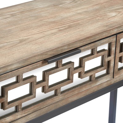Hayworth 51'' Weathered Grey Mirrored Console Table with Drawers