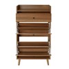 Lyngins Rattan Accent Shoe Storage Cabinet with Pine Feet with Double Shelf, Carved Door Panels, Shoe Rack for Entryway, Versatile Storage Cabinet - 4 of 4