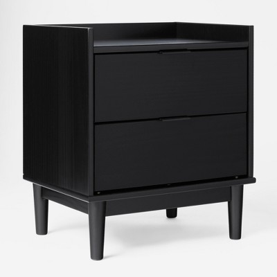 Mid-Century Modern Solid Wood 2 Drawer Nightstand - Saracina Home
