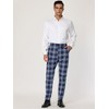 Lars Amadeus Men's Flat Front Unique Plaid Printed Business Dress Pants - 3 of 4
