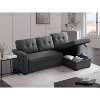 ROOMTEC Convertible Sleeper Sectional Sofa, L-shaped Corner Couch with Pullout Bed, Upholstered Sofa Bed w/Storage Chaise - 3 of 4