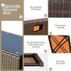 Tangkula 8 PCS Outdoor Wicker Furniture Set w/Storage Box Tempered Glass Table 2 Ottomans - 2 of 4