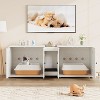 Cat Litter Box Enclosure, 55.1" Double Hidden Litter Cabinet for 2 Cats, Indoor Cat House - 3 of 4