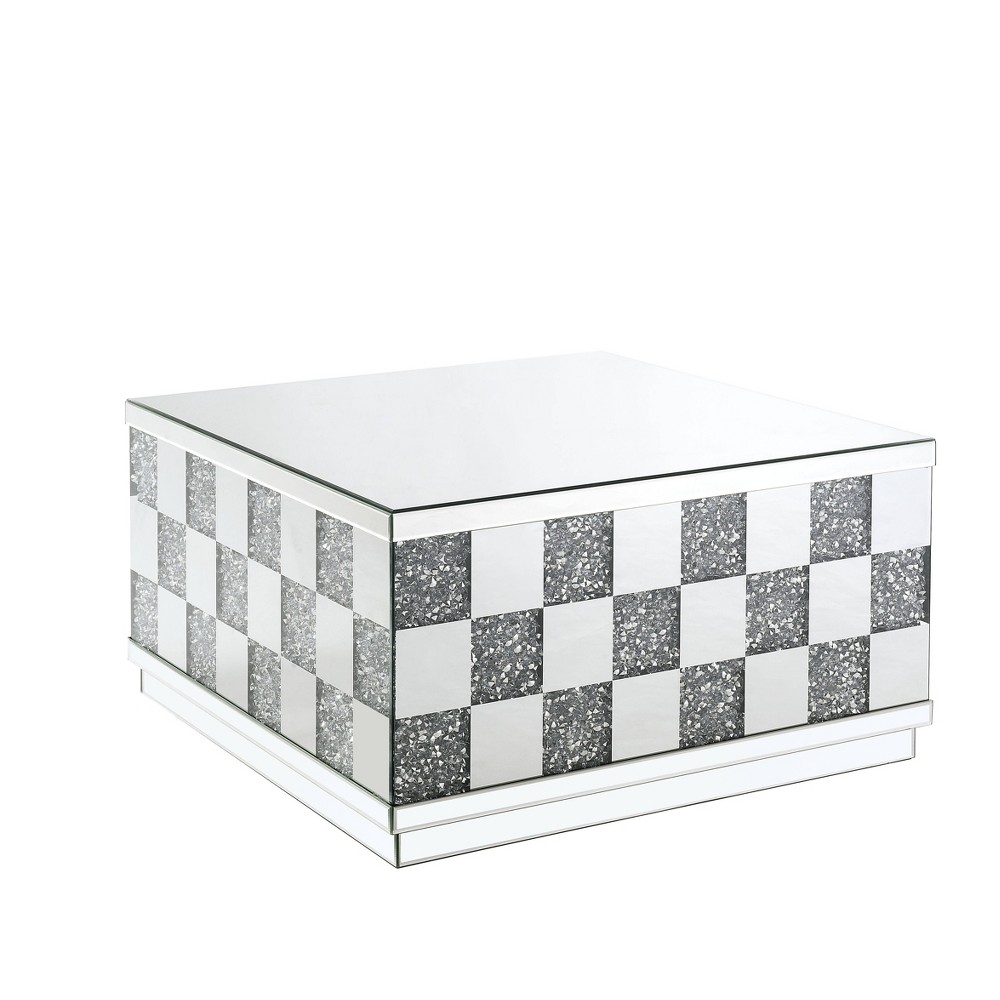 32" Noralie Coffee Table Mirrored/Faux Diamonds - Acme Furniture