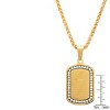 Steeltime 24" Men's 18k gold plated stainless steel Our Father prayer dog tag pendant with simulated diamonds - 3 of 4