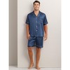 INSPIRE CHIC Men's Short Sleeve Two-Pieces Loungewear Satin Pajamas Set - 2 of 4