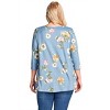 Women's Lace Up Floral Brushed Knit Top - Oddi - 2 of 3