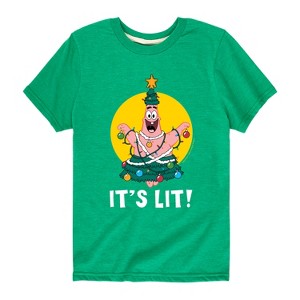 Boys' - SpongeBob SquarePants - Patrick It's Lit Short Sleeve Graphic T-Shirt - 1 of 4
