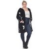 Plus Hooded Open Front High Pile Fleece Coat - White Mark - 3 of 4