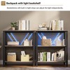 3-Tier Bookshelf with LED Lights, Metal Frame Bookcase with Open Shelves, Small Low Book Shelf - 3 of 4