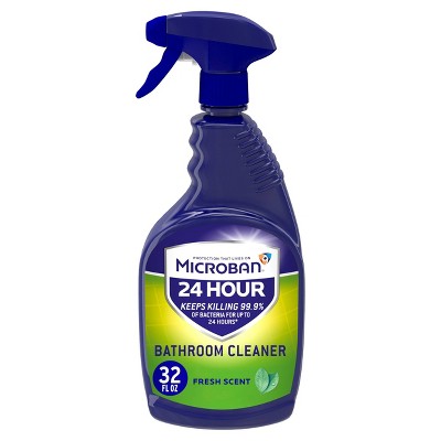 Microban 24 Hour Bathroom Cleaner and Sanitizing Spray - Fresh Scent - 32 fl oz