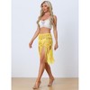 Allegra K Women's Crochet Summer Beach Swimsuit Tassel Cover-Up Skirt - 2 of 4