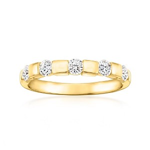 Ross-Simons 0.50 ct. t.w. Lab-Grown Diamond 5-Stone Ring in 18kt Gold Over Sterling - 1 of 4