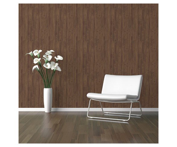 Devine Color Textured Driftwood Peel & Stick Wallpaper - Cocoa