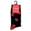Women's Black And Red Strawberry Novelty Face Novelty Socks - 3 of 3
