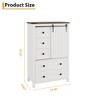 COZONY 48" Tall Farmhouse Dresser with Sliding Barn Door, 5-Drawer Chest with Adjustable Shelf for Bedroom, Kitchen, Living Room Storage - 3 of 4