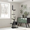 Gulches Dark gray Floor to Ceiling 94 in Cat Tree Adjustable Tension Rod Multi Level Sisal Posts Hammock Scratching Board Perch Small Cats Furniture - 2 of 4
