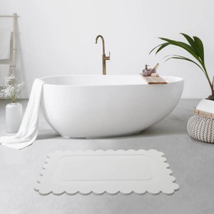 J&V TEXTILES Stone Bath Mat Diatomaceous Earth Shower Mat Non-Slip Super Absorbent Diatomite Stone Mats for Bathroom Floor Quick-Drying Easy to Clean - 1 of 4