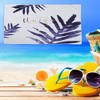 Unique Bargains Soft Absorbent Beach Towel White Purple 55"x28" 1 Pc - 2 of 4