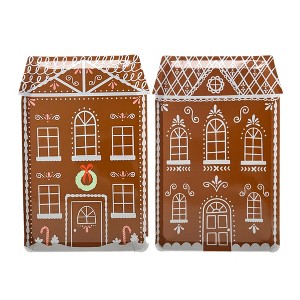 Daydream Society - Dark Brown Tall Gingerbread House Plates - Pack of 16 - 1 of 3