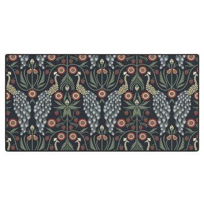Emanuela Carratoni Peacocks and Berries Desk Mat - Deny Designs