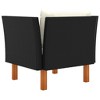 vidaXL Garden Sofa Black PE rattan Medium Removable Covers - 4 of 4
