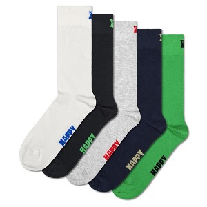 Happy Socks Adult Men and Women Crew Solid Color Socks in sustainable materials - Pair of socks in different size and colors - 1 of 4