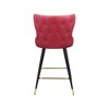 Meridian Furniture,Hendrix Red Vegan Leather Counter/Bar Stool, Set of 2 - 4 of 4