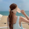 Anna-Kaci Extra Wide Brim Sun Visor Hat for Women Adjustable UV Protection Bow Detail Breathable Summer Beach Hat - 2 of 4