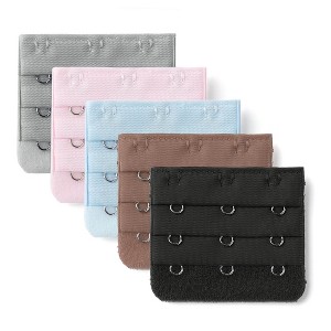 Allegra K Women's 3 Hook 3 Row Stretchy Bra Strap Extenders Hooks Bra Band - 1 of 4