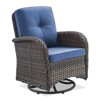 Belord Patio Furniture Swivel Glider PE Wicker Chair, Outdoor Swivel Rocker Seating with Cushions for Porch Deck Balcony, Brown Wicker - 3 of 4