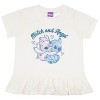 Disney Lilo and Stitch Girls Ruffle Hem T-Shirt and Biker Shorts 2-Piece Set - Off-White, 5 - 2 of 4