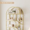 81.7 Inch Arched Bookshelf, Open Bookshelf with Storage Shelf, Geometric Bookcase Display Racks Tall Standing Bookshelves Metal - 4 of 4