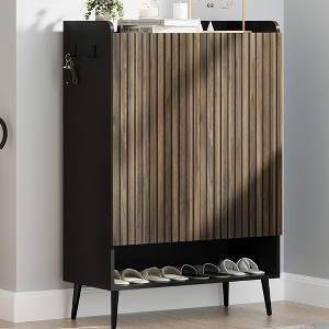 Shoe Cabinet with 2 & 3 Doors, Adjustable Shelves, 6-Tier Shoe Organizer with Doors for Hallway, Entryway, Living Room - 1 of 4