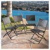 El Paso Set of 4 Wicker Patio Folding Chairs: Weather-Resistant, UV-Protected - Christopher Knight Home - image 2 of 4