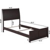 AFI Furnishings Portland Twin Extra Long Traditional Bed with Matching Footboard and Turbo Charger in Espresso - 3 of 4