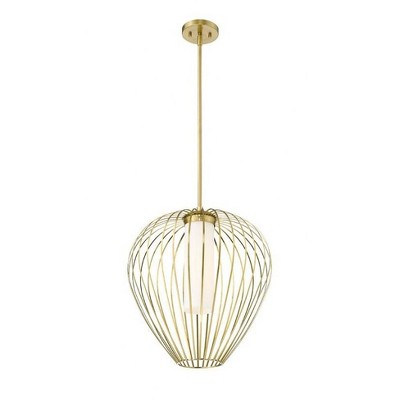 Modern Gold 18" Glass Pendant Light with LED