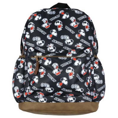 Intimo Peanuts Snoopy Backpack Joe Cool Allover Design Bookbag Travel Bag Multicolored
