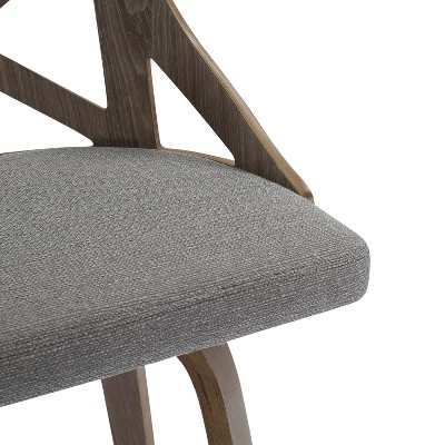 Charlotte 26" Light Grey Fabric and White Washed Wood Swivel Counter Stools