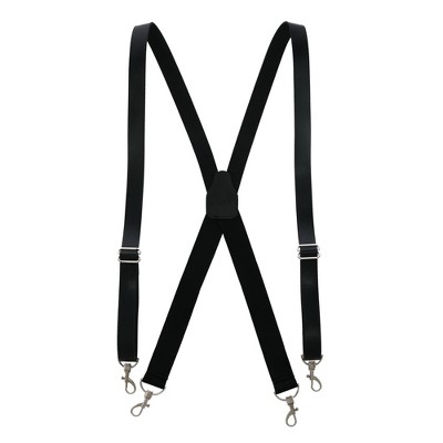 Ctm Men's Smooth Coated Leather Suspenders With Metal Swivel Hook Ends ...