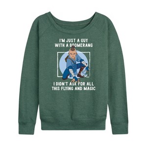Women's - Avatar: The Last Airbender - Boomerang Guy Lightweight French Terry Wide Neck Long Sleeve Shirt - 1 of 4